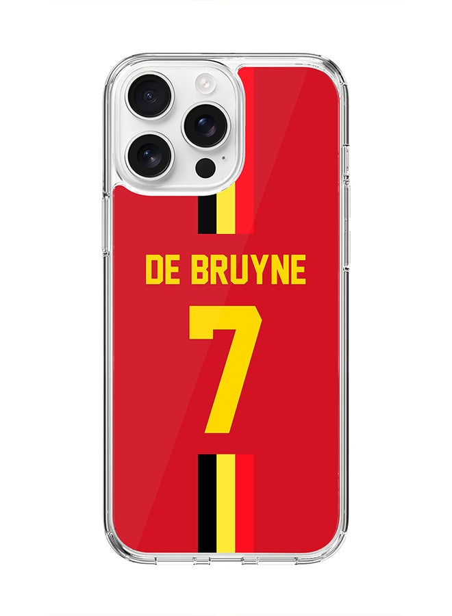 Stylizedd For iPhone 16 Pro Max Case [Compatible with MagSafe] Slim Magnetic cover Clear Phone Case - Football Team - Belgium, De Bruyne - Image 1