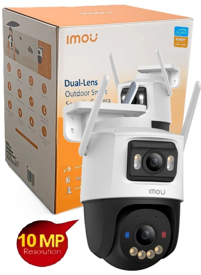 IMOU Cruiser Dual Lens 10MP Outdoor WiFi Surveillance Camera, Resolution (5MP+5MP), Color Night Vision up to 30m, AI Person/Vehicle Detection, Automatic PT Tracking, Two-Way Audio, IP66 (IPC-S7XEN-10M0WED) Imou  - Image 1