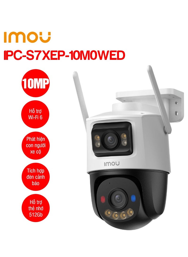 IMOU - Cruiser Dual Lens 10MP Outdoor WiFi Surveillance Camera, Resolution (5MP+5MP), Color Night Vision up to 30m, AI Person/Vehicle Detection, Automatic PT Tracking, Two-Way Audio, IP66 (IPC-S7XEN-10M0WED) Imou - Image 1
