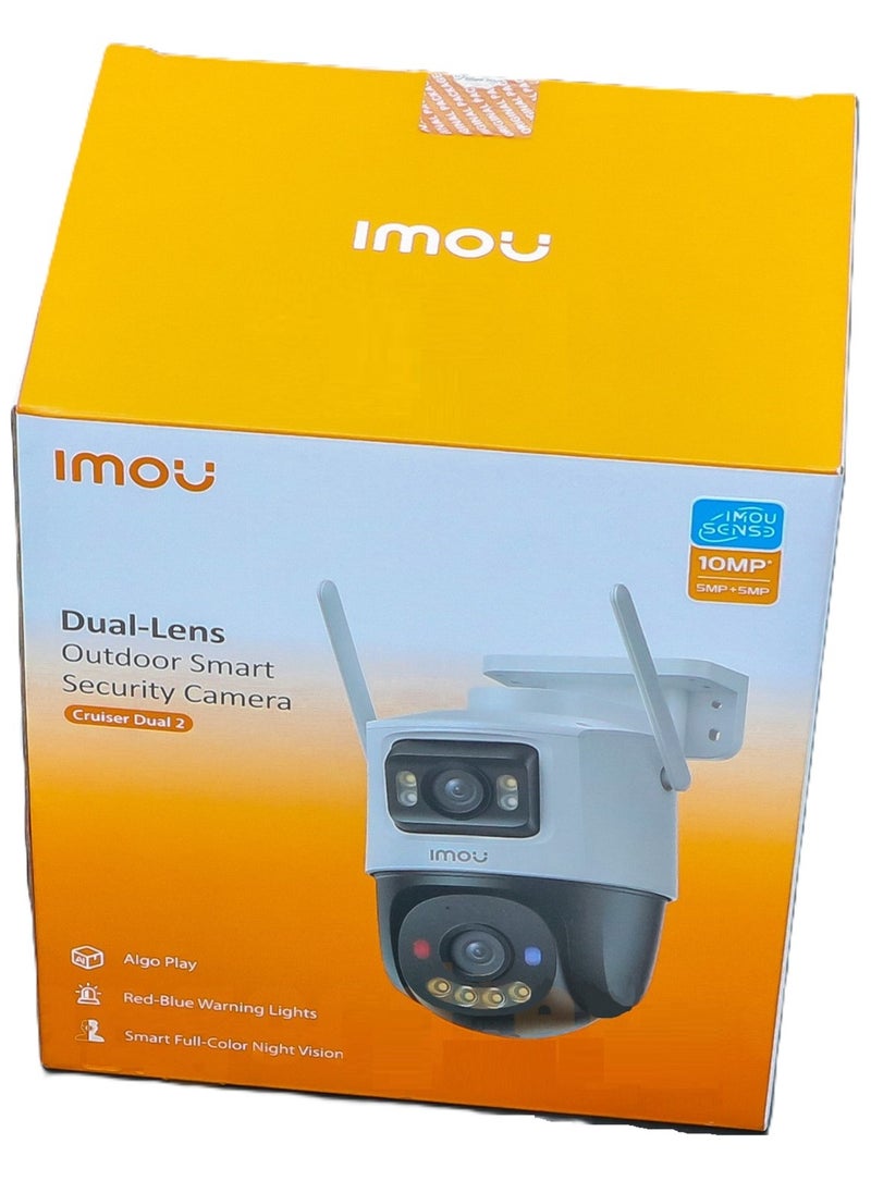 IMOU - Cruiser Dual Lens 10MP Outdoor WiFi Surveillance Camera, Resolution (5MP+5MP), Color Night Vision up to 30m, AI Person/Vehicle Detection, Automatic PT Tracking, Two-Way Audio, IP66 (IPC-S7XEN-10M0WED) Imou - Image 1