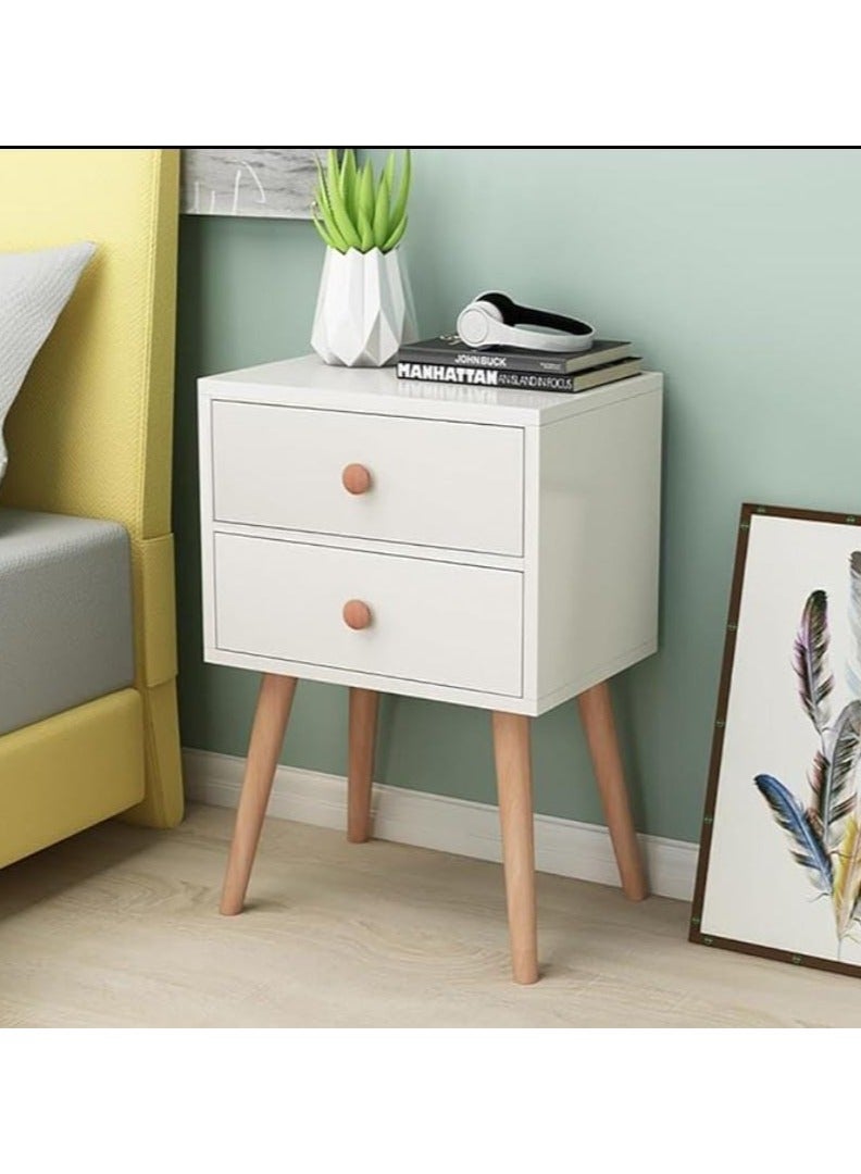 EXPERT Modern wood side table, MDF geometric panel with large capacity for storage, bedside coffee table and nightstand with drawer EI-303 - Image 2