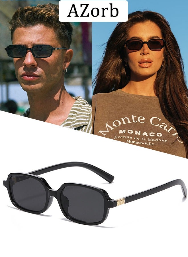 AZorb Rectangular Sunglasses Men Women Retro Small Narrow Sun Glassess Vintage 90s Mens Eye Glasses Trendy Square Sunglass for Men's Womens UV400 Protection Shades - Image 1