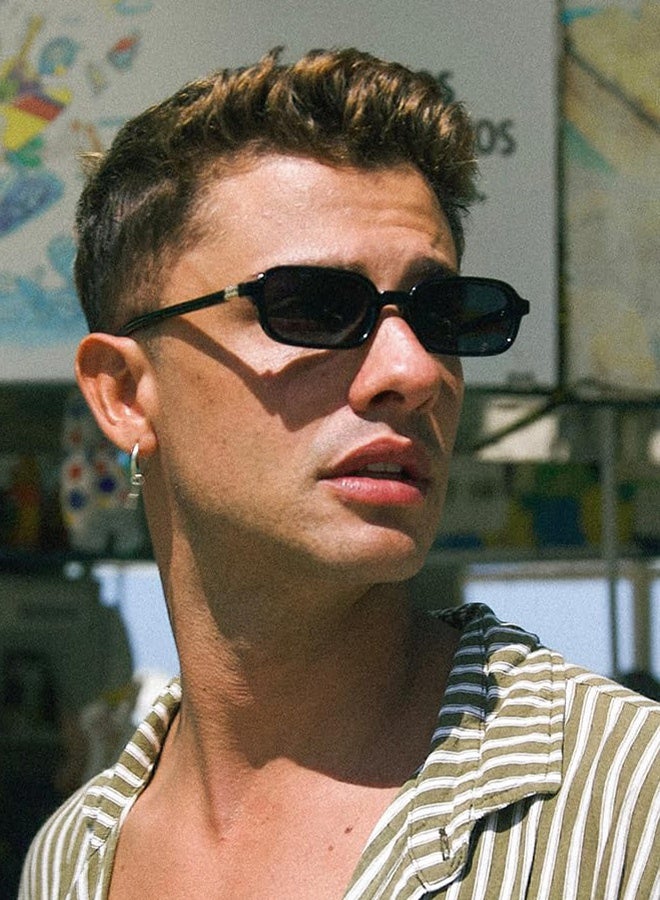 AZorb Rectangular Sunglasses Men Women Retro Small Narrow Sun Glassess Vintage 90s Mens Eye Glasses Trendy Square Sunglass for Men's Womens UV400 Protection Shades - Image 4