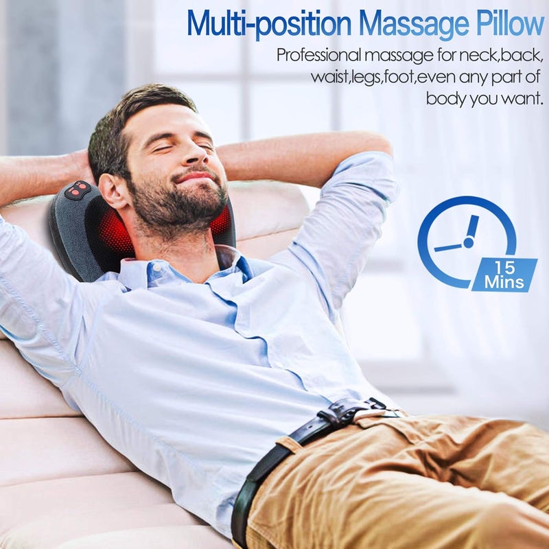 Papillon Neck Massager,Shiatsu Electric Back Massager with Heat,Neck Back Pain Relief Gifts for Mom/Dad/Women/Men,Deep Tissue Kneading Massage Pillow for Shoulder,Legs,Foot,Body Muscle Fatigue Relief - Image 2