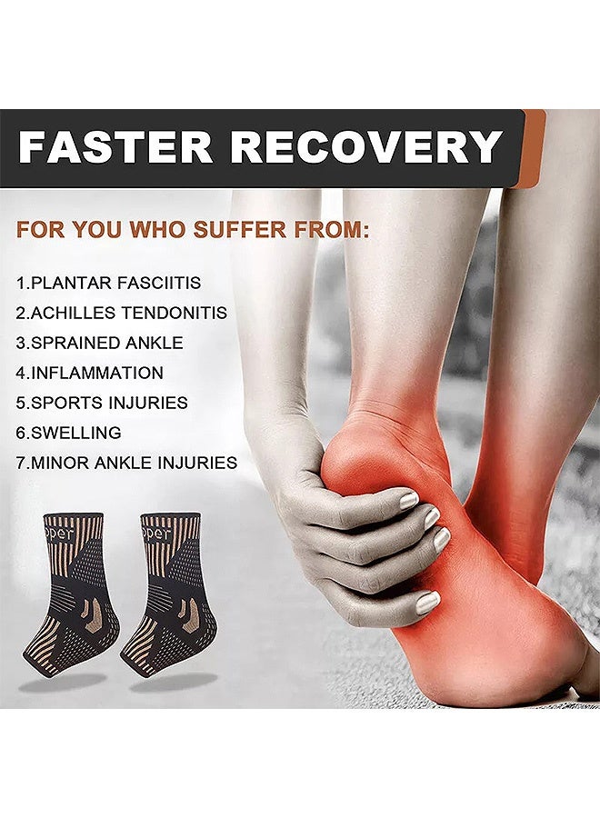 MXN 1 Pair Ankle Brace Support for Men & Women Ankle Compression Sleeve Socks for Plantar Fasciitis, Sprained Ankle, Achilles Tendon, Pain Relief, Recovery, Sports - Image 4