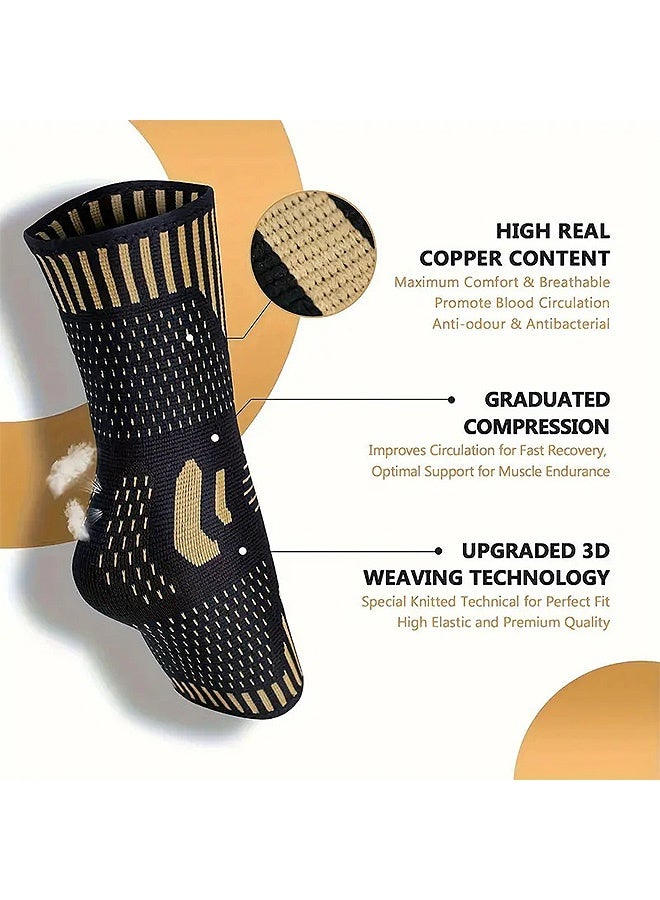 MXN 1 Pair Ankle Brace Support for Men & Women Ankle Compression Sleeve Socks for Plantar Fasciitis, Sprained Ankle, Achilles Tendon, Pain Relief, Recovery, Sports - Image 3
