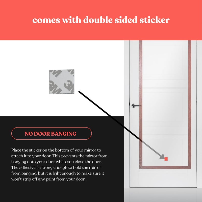 Home in Bold [Heavy Duty] Over-The-Door Mirror Hanger | Adjustable 14.5-inch Door Mirror Hanger Set w Protective Lining | Any-Banging Adhesive + Suction Pads - Over The Hooks 1.5'' Door Depth (Gold) - Image 3