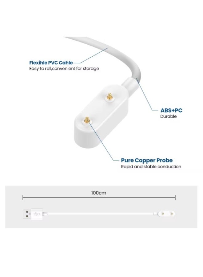 QIRG 4-in-1 Smartwatch set, Suitable for Huawei Band 8/9/10, with metal connection and 2 screen composite films + watch charging cable.   Accessories suitable for Huawei Band 10/9/8 smartwatch -Balck - Image 5