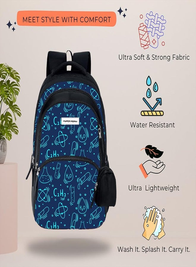 Hyper Adam 35 L School Bag For Kids | Waterproof Casual Backpack For Boys & Girls | College Bag | Tuition Bag |Traveling Back For Men and Women | With Extra Pouch & 1 Year Warranty (Science & Tech) - Image 2