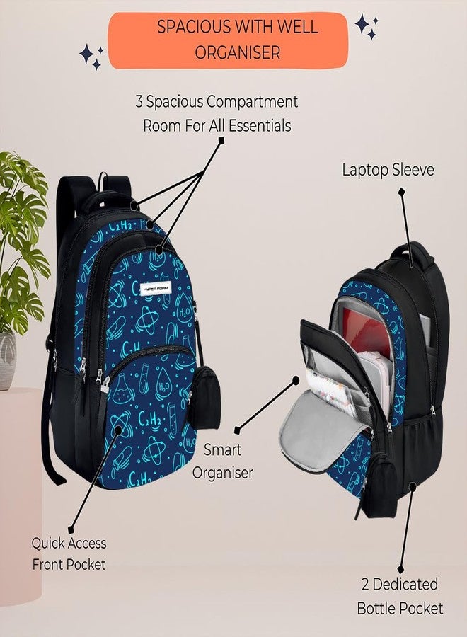 Hyper Adam 35 L School Bag For Kids | Waterproof Casual Backpack For Boys & Girls | College Bag | Tuition Bag |Traveling Back For Men and Women | With Extra Pouch & 1 Year Warranty (Science & Tech) - Image 4