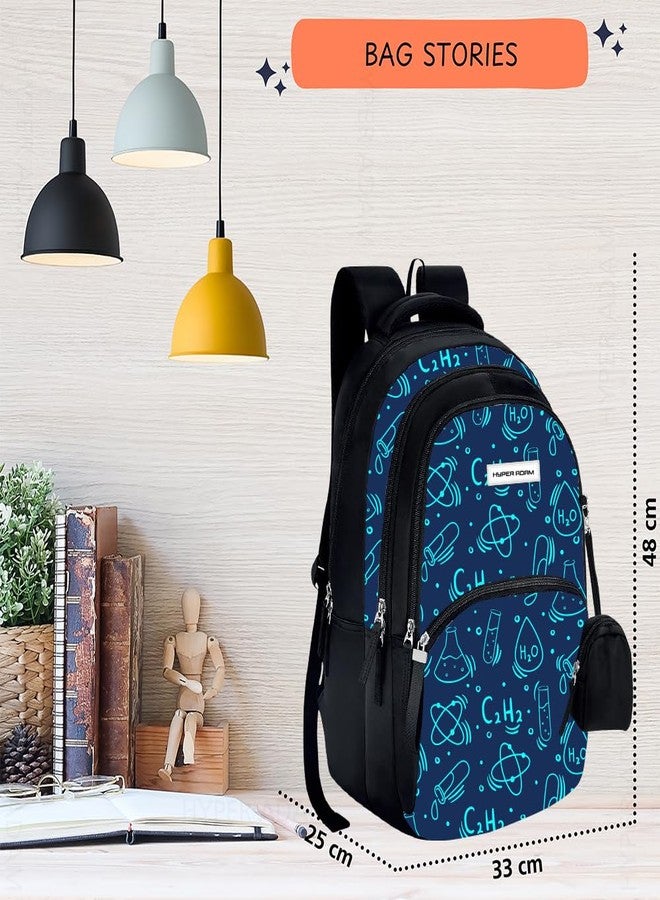 Hyper Adam 35 L School Bag For Kids | Waterproof Casual Backpack For Boys & Girls | College Bag | Tuition Bag |Traveling Back For Men and Women | With Extra Pouch & 1 Year Warranty (Science & Tech) - Image 5