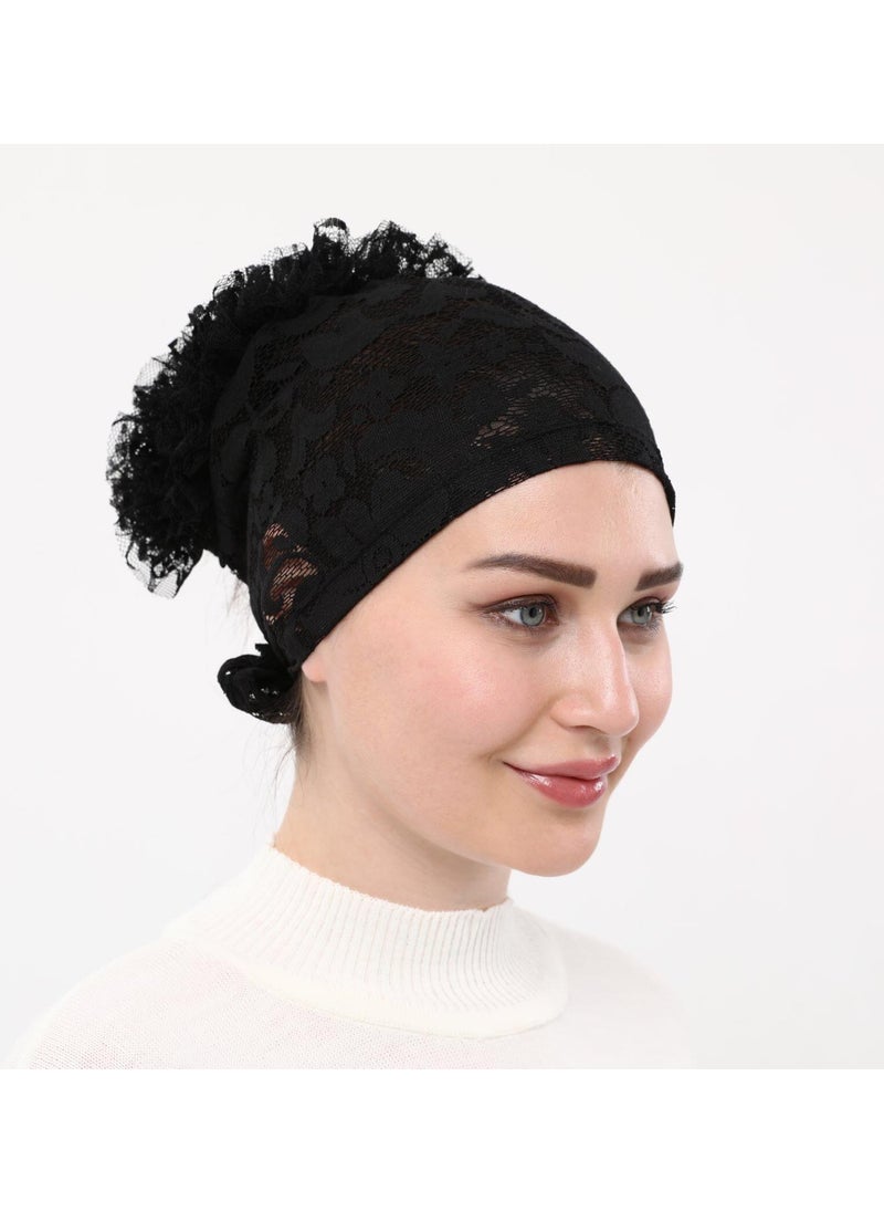 Sensu - Self-Lace, Frilly Hijab Bonnet - Image 1