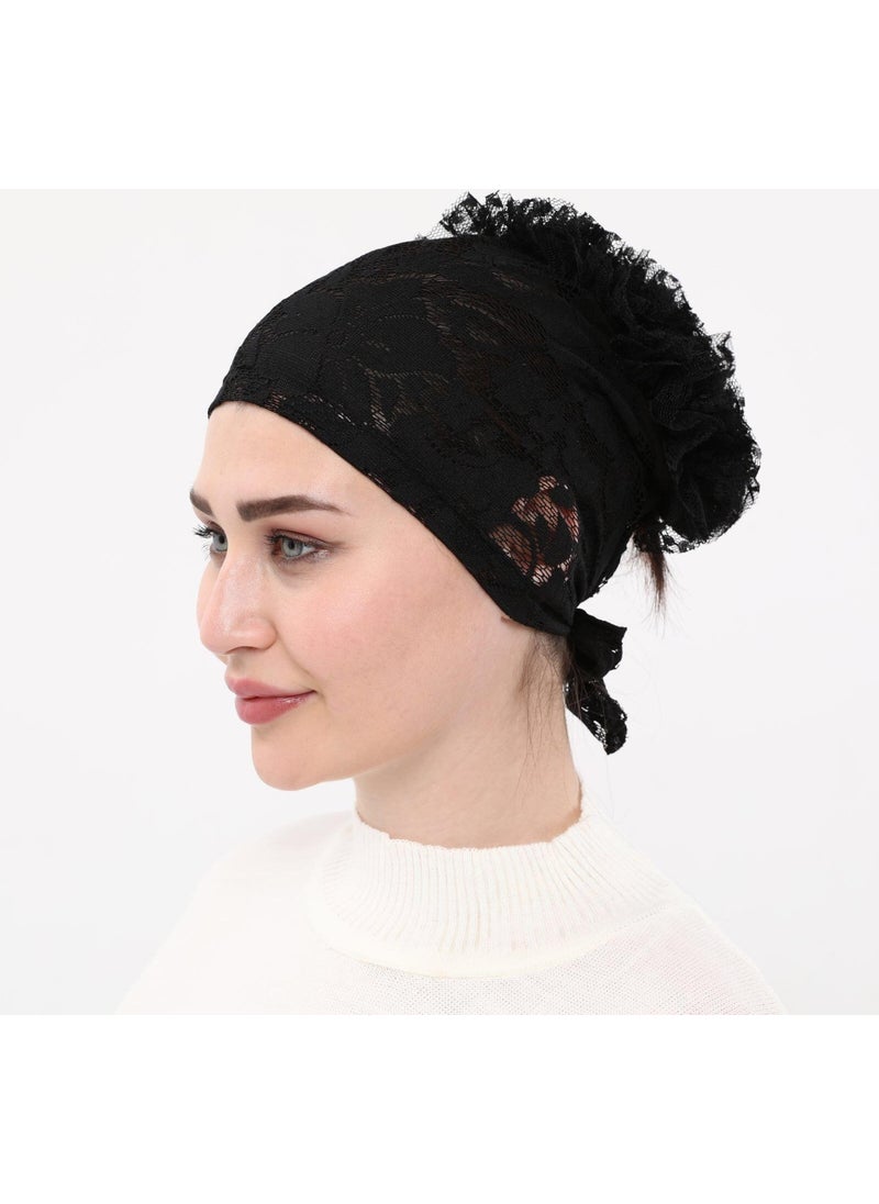 Sensu - Self-Lace, Frilly Hijab Bonnet - Image 1