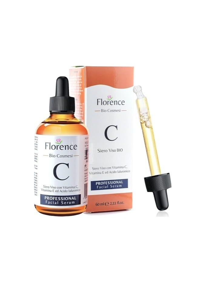 Florence Big 2 Fl Oz Organic Vitamin C Face Serum. Anti Aging Dark Spot Remover Facial Serum. All-in-One Brightening Vitamin C, Hyaluronic Acid & Vit E Skin Care Serum for Eye Area, Fine Lines & Wrinkles 