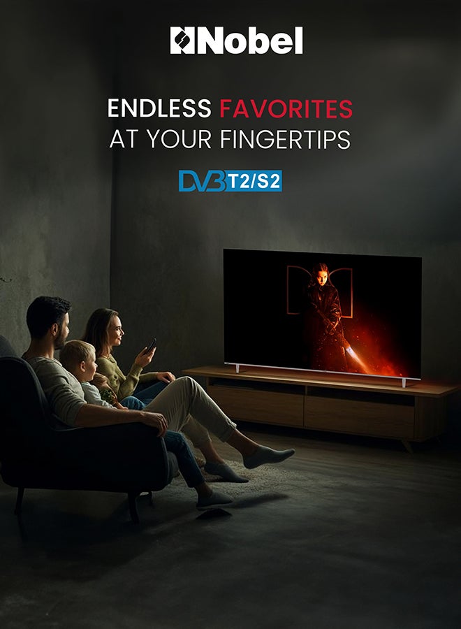 Nobel 100-Inch 4K UHD Google TV Smart TV, Dolby Sound & Voice Control, Android 14, Netflix YouTube Prime, Wi-Fi & Bluetooth Connectivity – UHD100G Black - Image 2
