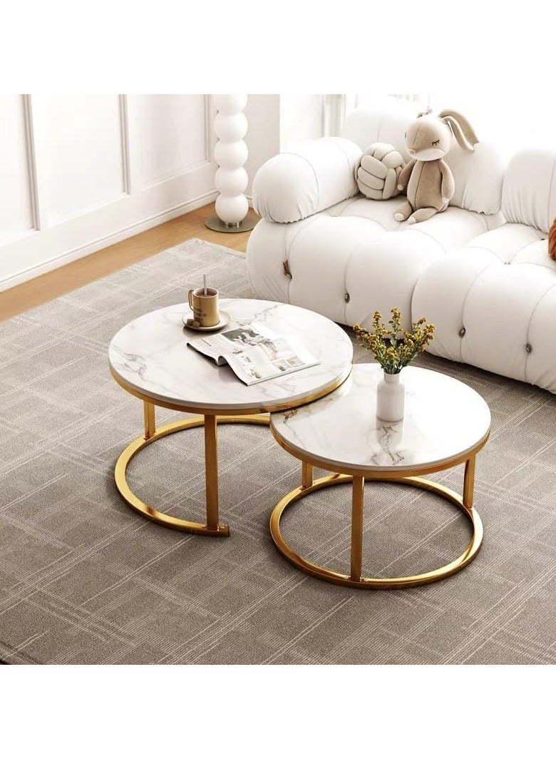 DubaiGallery Furniture Modern Decor Furniture, Sofa Console Cocktail Tables Round End Side Tables Large Nesting Coffee Tables for Living Room Home Office - Image 2