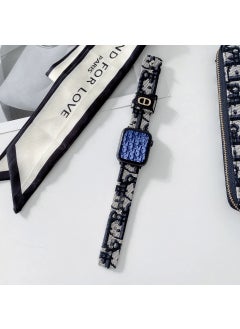 Generic Trendy Watch Band Canva Genuine Leather Strap Premium Quality Design For Se876543 New Model Fashionable Wristband 22mm Black 