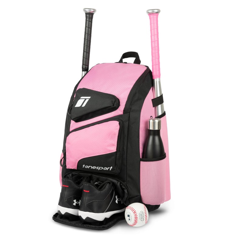 Tonesport Baseball Bag - Backpack for Baseball, Softball, Tball - Adults & Youth Bat Bag - Radiant Pink - Image 1