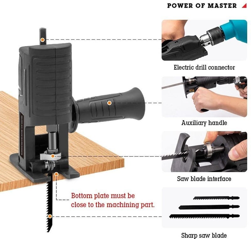 Inditrust Black Jigsaw attachment for drill machine Wide Applications Universal Portable Easily connect Wood Cutter - Image 5