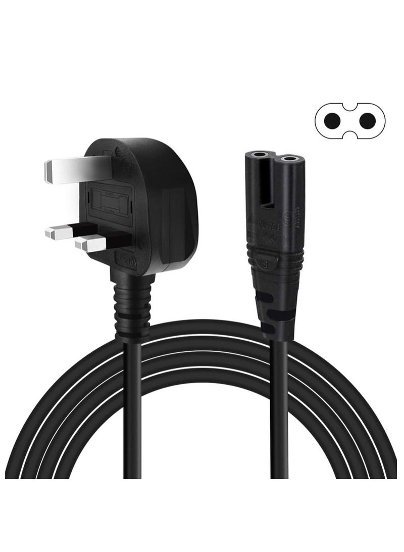 2 Prong Power Cable Cord for HP Envy/OfficeJet, Canon Pixma/Maxify, E pson, Brother, Dymo Label Writer Printer, Sony PlayStation 2/3/4 (PS2/PS3/PS4), Xbox One X, Xbox 1s - Image 1