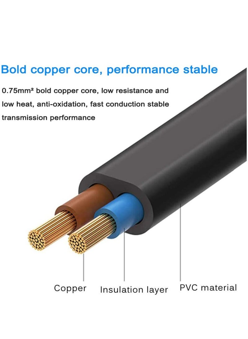 2 Prong Power Cable Cord for HP Envy/OfficeJet, Canon Pixma/Maxify, E pson, Brother, Dymo Label Writer Printer, Sony PlayStation 2/3/4 (PS2/PS3/PS4), Xbox One X, Xbox 1s - Image 2