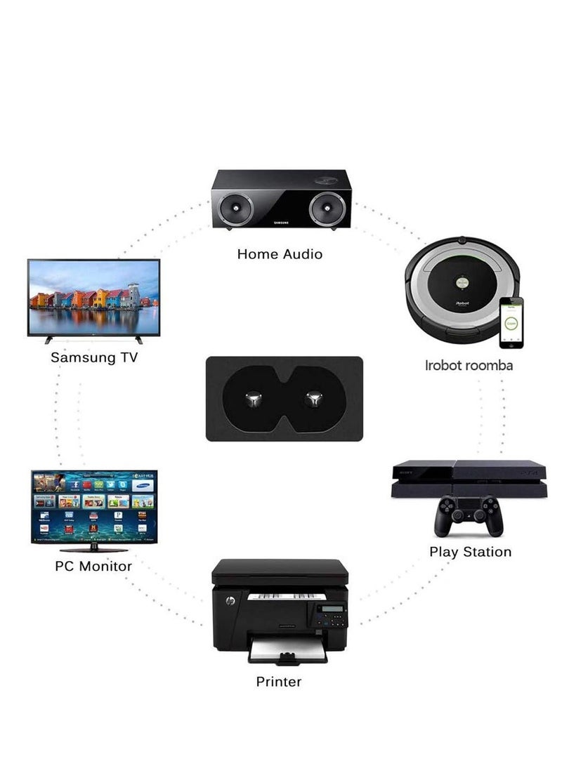 2 Prong Power Cable Cord for HP Envy/OfficeJet, Canon Pixma/Maxify, E pson, Brother, Dymo Label Writer Printer, Sony PlayStation 2/3/4 (PS2/PS3/PS4), Xbox One X, Xbox 1s - Image 5