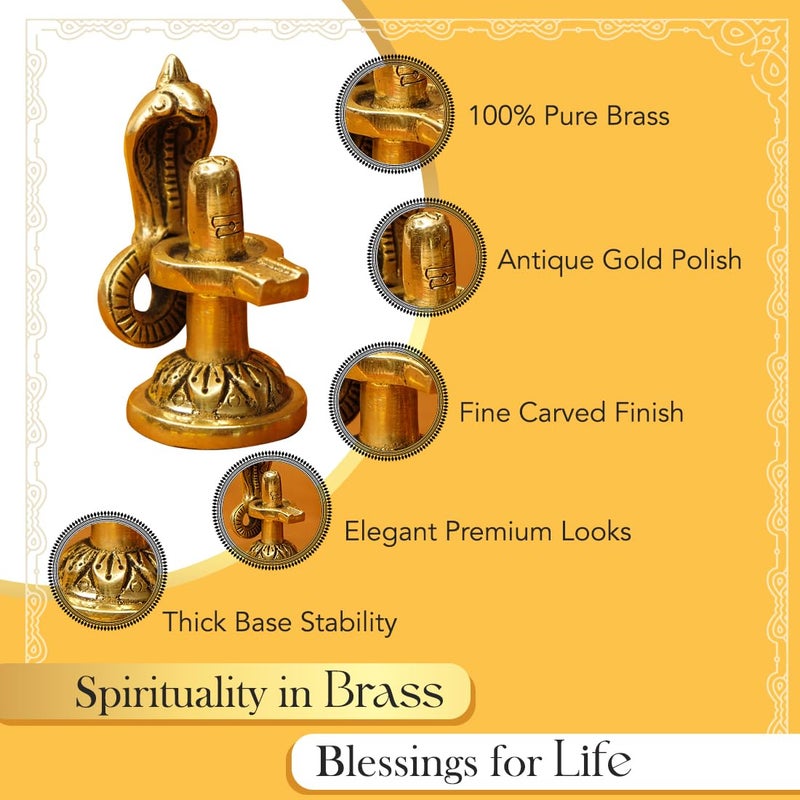 Ekhasa 100 Pure Brass Shivling for Home Puja Size 7 cm Siva Linga for Pooja Shiva Lingam for Office Shiv Linga for Gift Shiva Linga Ideal Gift for All Occasions - Image 2