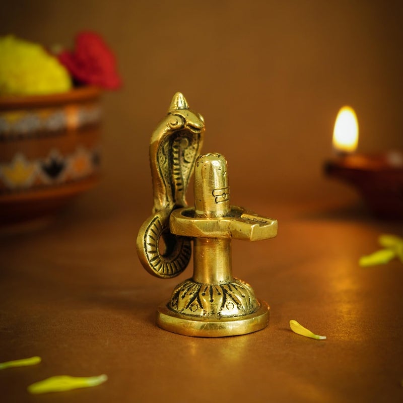 Ekhasa 100 Pure Brass Shivling for Home Puja Size 7 cm Siva Linga for Pooja Shiva Lingam for Office Shiv Linga for Gift Shiva Linga Ideal Gift for All Occasions - Image 1