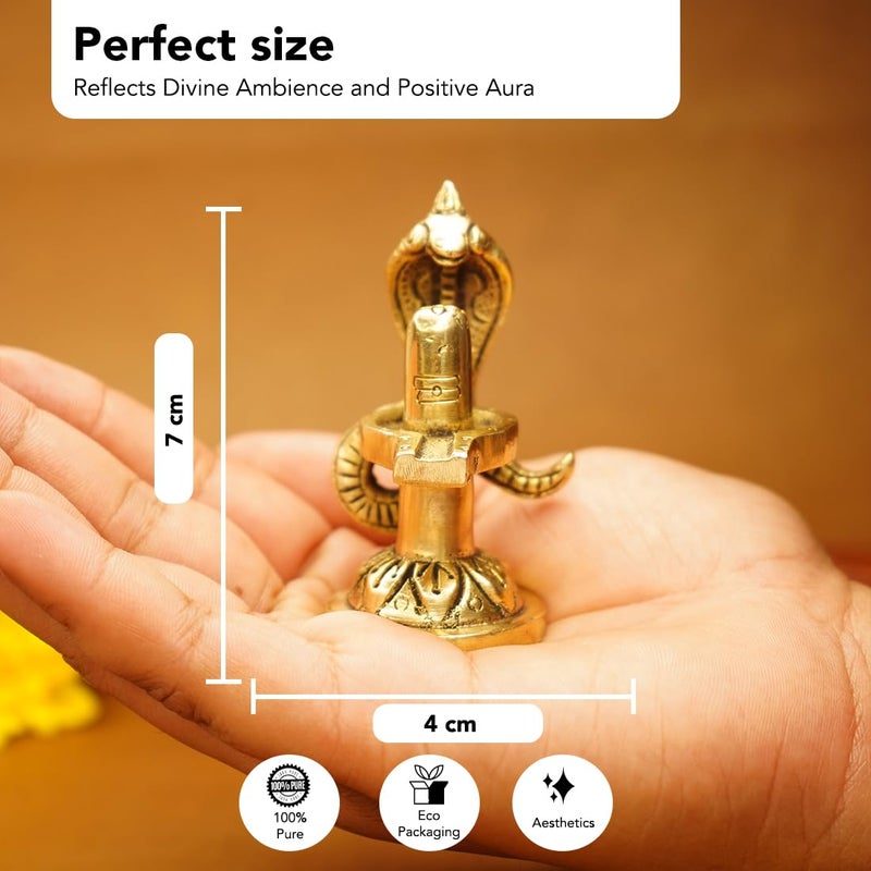 Ekhasa 100 Pure Brass Shivling for Home Puja Size 7 cm Siva Linga for Pooja Shiva Lingam for Office Shiv Linga for Gift Shiva Linga Ideal Gift for All Occasions - Image 3
