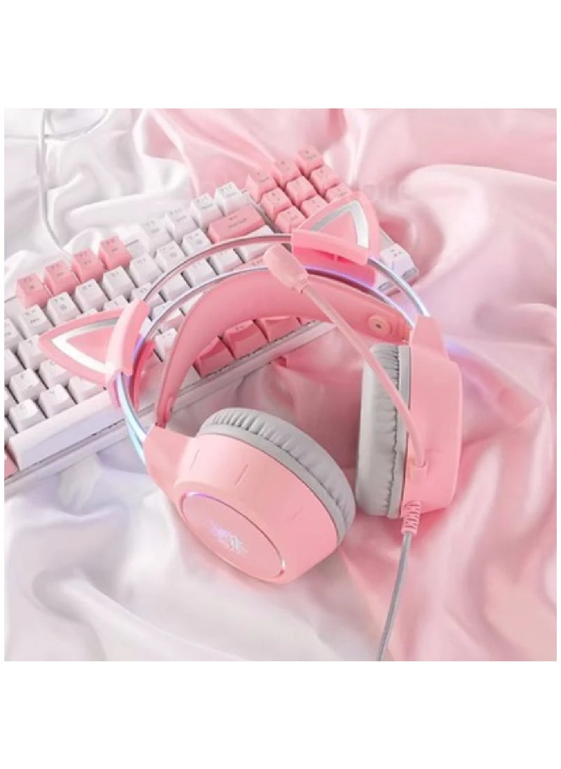 onikuma Gaming Headset With Mic Lightweight Headphones Rgb Aluminum Frame Noise Reduction Surround Sound Compatible PS4 PS5 Xbox One PC Mobile Phone  - Image 3