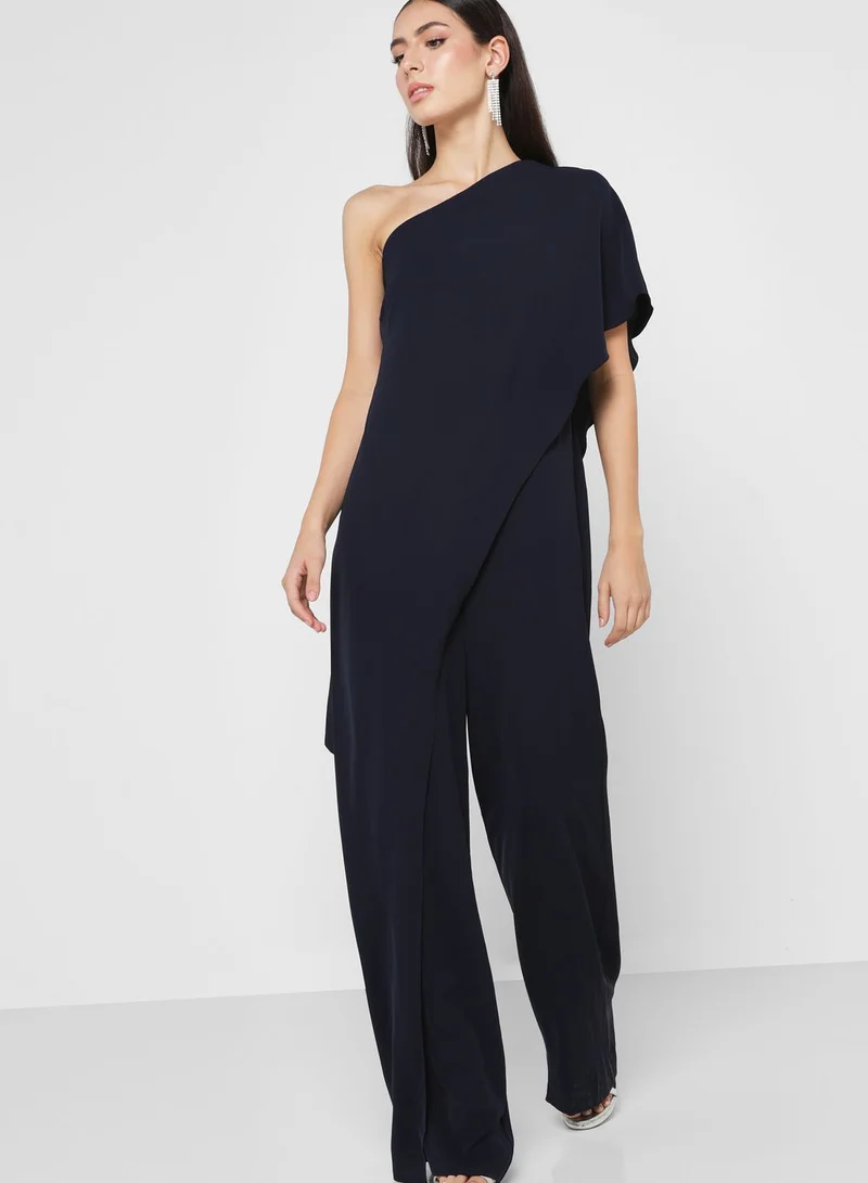 Lauren Ralph Lauren One Shoulder Wide Leg Jumpsuit