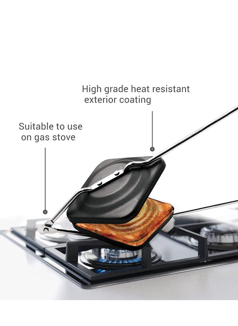 Silvester Silvester NonStick Sandwich Gas Regular ToasterBlack  - Image 2