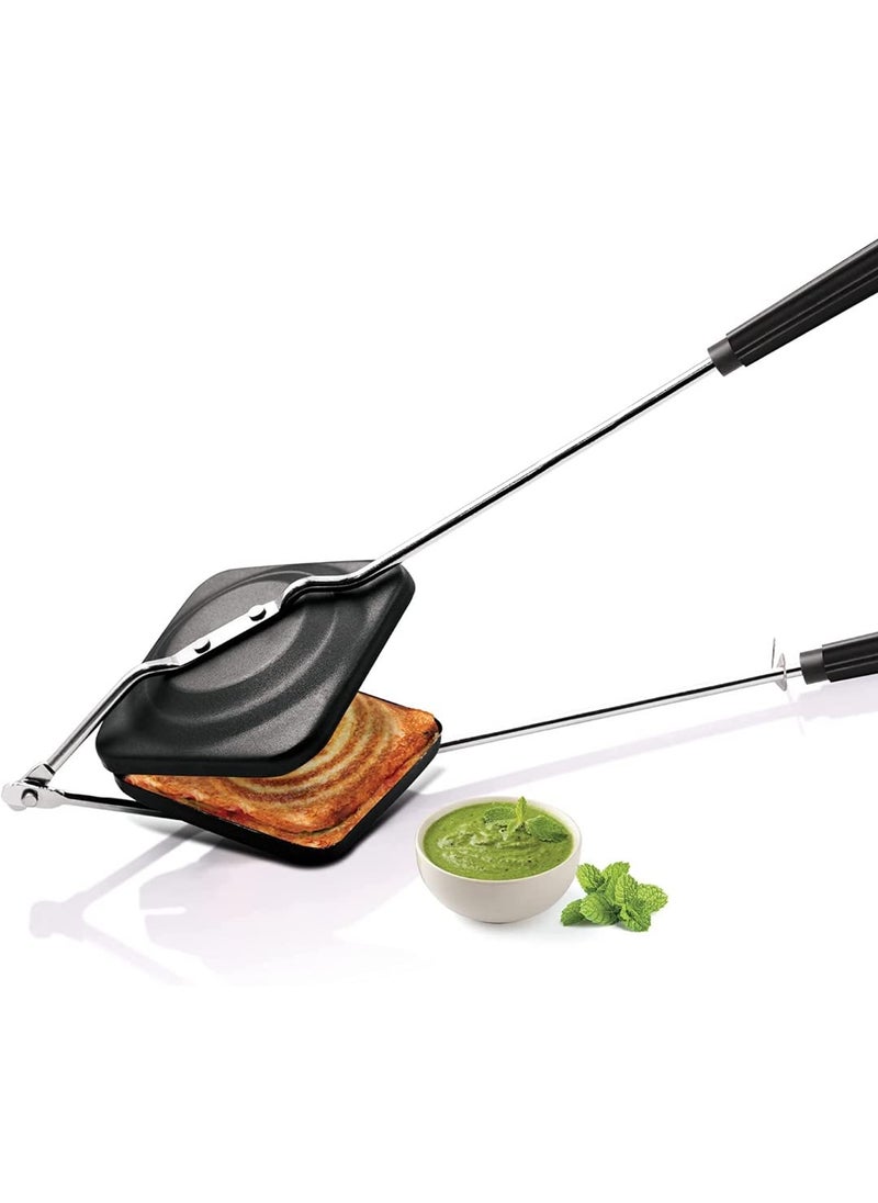 Silvester Silvester NonStick Sandwich Gas Regular ToasterBlack  - Image 1