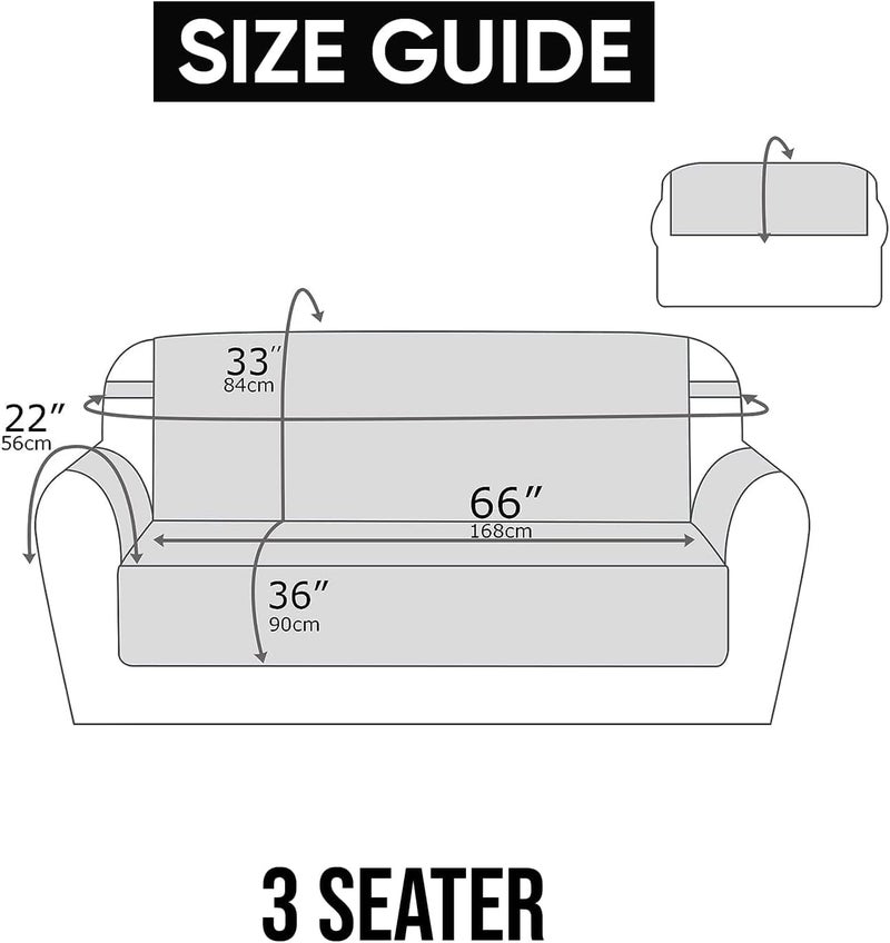 KINGLY Velvet Quilted Universal Elastic Sofa Cover Non-Slip Sofa Protector 3 Seater Armchair Cover with Machine Washable Adjustable Elastic Straps (3 Seater) (White) - Image 2