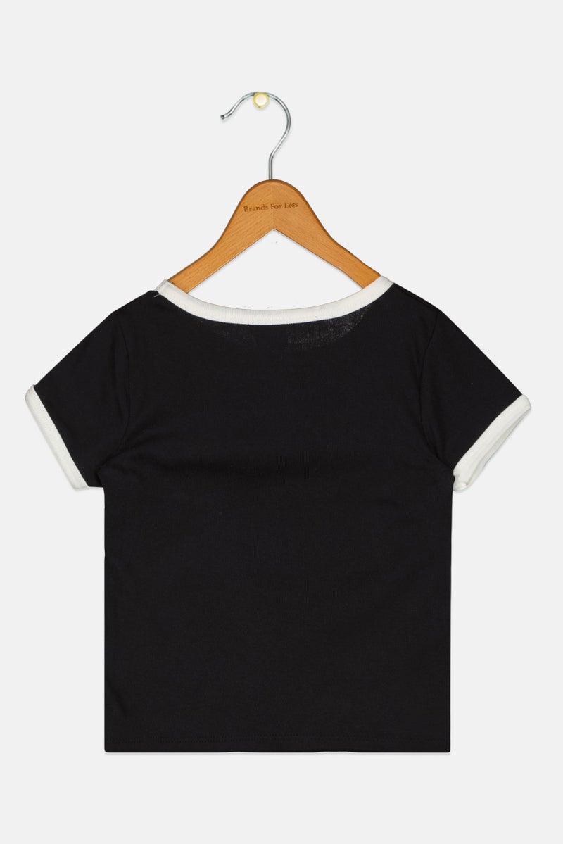 Levi's Kids Girl Short Sleeve Brand Logo T-Shirt, Black - Image 2