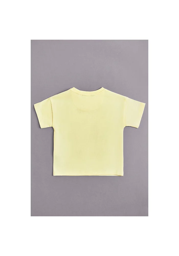 أر أند بي Printed T-Shirt with Crew Neck and Short Sleeves