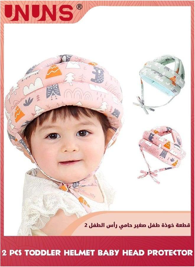 UNUNS Baby Head Protector,2 Pcs Infant Toddler Helmet Protector For Crawling Walking Running,No Bumps And Soft Cushion,Adjustable Protective Cap,Baby Safety Boy Girl - Image 1