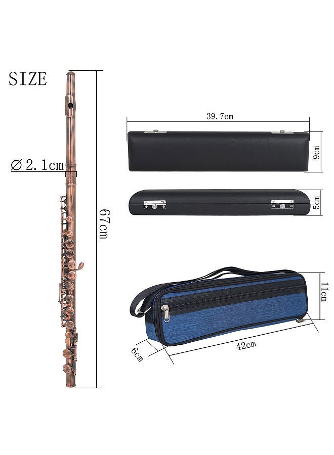 SLADE C-key 16-Hole Flute Set Closed Hole C Flute With Case Cleaning Rod Wiping Cloth and Gloves for Beginner Music Lover  - Image 4
