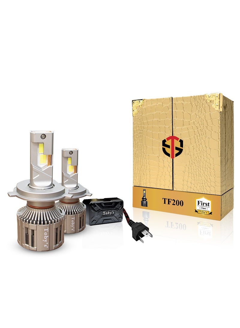توبيز مصباح أمامي LED للسيارة من توبي TF200 H4، قطعتان، أصلي، 200 واط/القطعة، قوة 20000 لومن/القطعة، بدرجة حرارة لون 6500 كلفن - Image 1