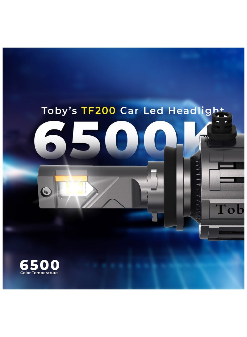 توبيز مصباح أمامي LED للسيارة من توبي TF200 H4، قطعتان، أصلي، 200 واط/القطعة، قوة 20000 لومن/القطعة، بدرجة حرارة لون 6500 كلفن - Image 2