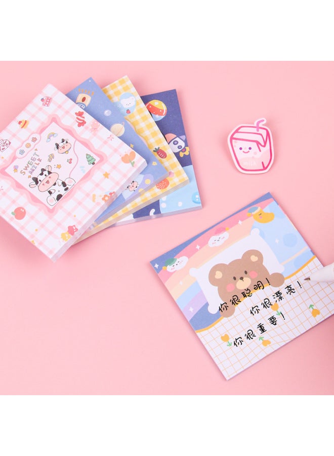 HELPS Creative Stationery Cartoon Cute Post-it Notes Color Student Mark Message Post-it Notes Tear Girl's Heart Small Notebook - Image 4