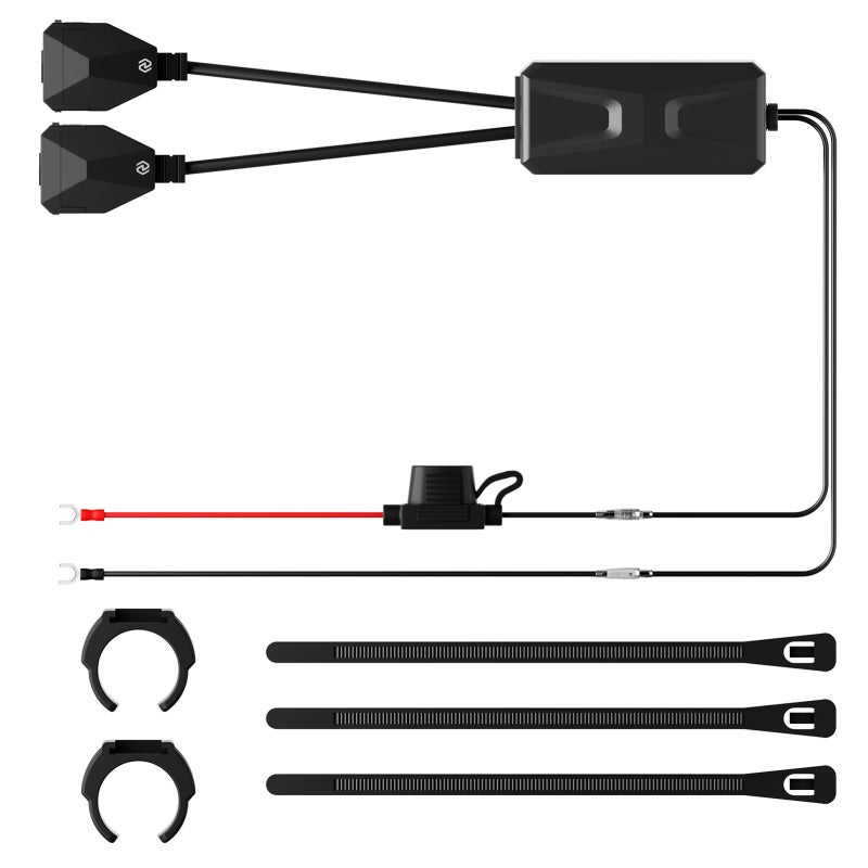 ووب محول طاقة للدراجات النارية بقدرة 30 واط عبر منفذ USB-C بتقنية PD و 18 واط عبر منفذ USB-A للشحن السريع - مزدوج المنافذ ومُثبت على المقود - غطاء مقاوم للماء والغبار - شاحن متوافق مع أنظمة 12 فولت إلى 24 فولت - مثالي للرحلات الطويلة بالدراجة النارية ومركبات ATV والدراجات ثلاثية العجلات - Image 2
