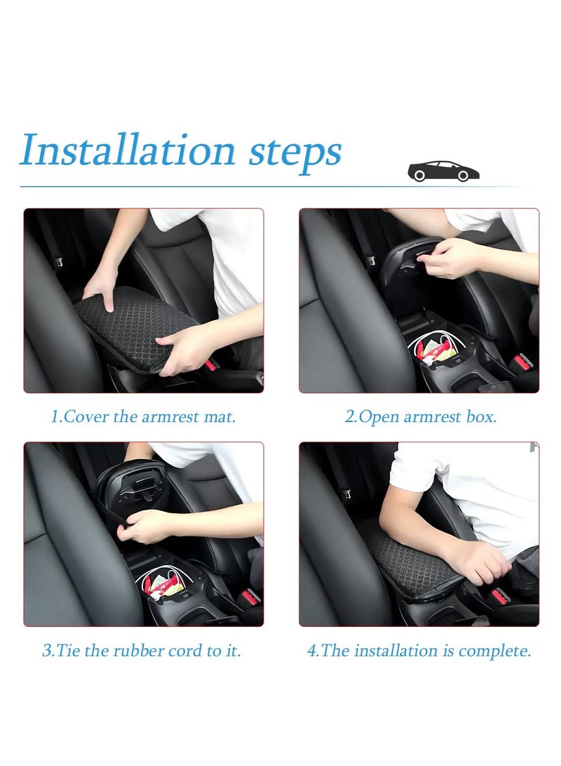Zikra Car Center Console Cushion Pad Universal Waterproof Car Armrest Seat Box Cover Auto Arm Rest Protection Vehicles Interior Accessories Fit for Most Cars Vehicles SUVs Black - Image 4