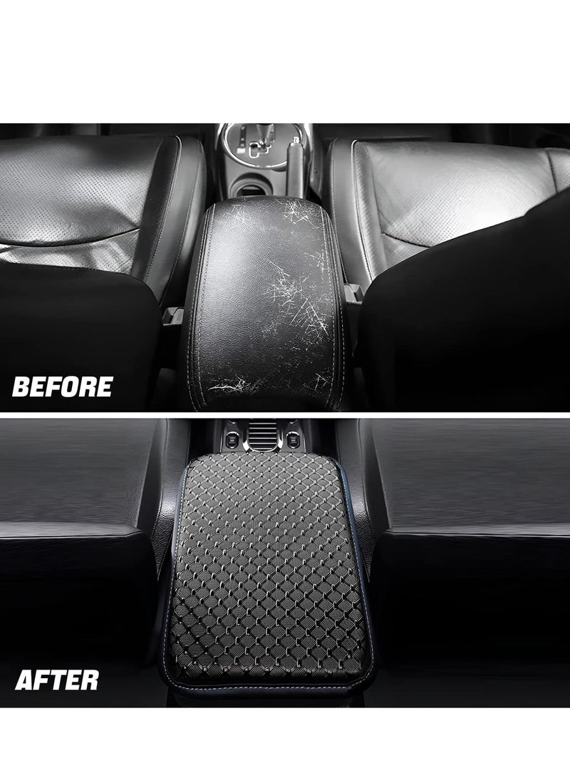 Zikra Car Center Console Cushion Pad Universal Waterproof Car Armrest Seat Box Cover Auto Arm Rest Protection Vehicles Interior Accessories Fit for Most Cars Vehicles SUVs Black - Image 2