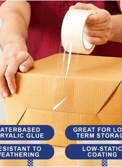 Duravel Duravel Clear Packing Tape, 2 inches x 50 yards Strong Heavy Duty Packaging Tape for Sealing Parcel Boxes, Moving Boxes Houses, Large Postal Bags, Office Supplies [4 Roll]  - Image 3