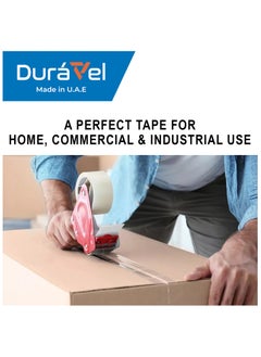 Duravel Duravel Clear Packing Tape, 2 inches x 50 yards Strong Heavy Duty Packaging Tape for Sealing Parcel Boxes, Moving Boxes Houses, Large Postal Bags, Office Supplies [4 Roll]  - Image 4