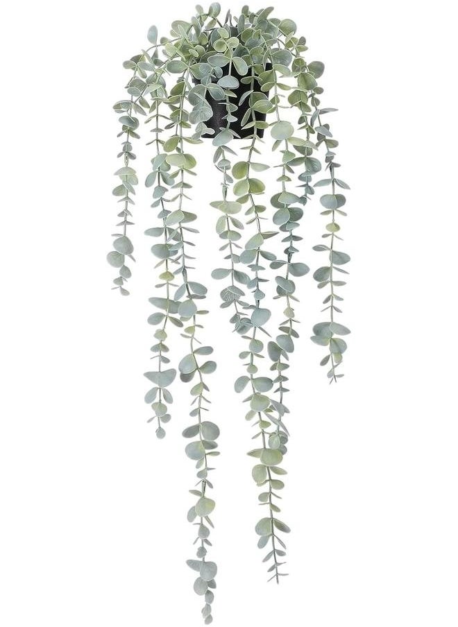 Generic Fake Hanging Plants in Pots Artificial Ivy Vine Leaves for Home Kitchen Garden Office Wall Mounted Shelf Decor 2 Pack Looks  - Image 1