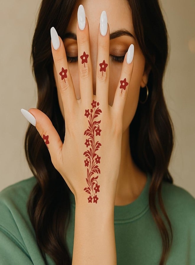 Komstec Quick Dry Mehndi Stencil Stickers for Festivals - Image 5