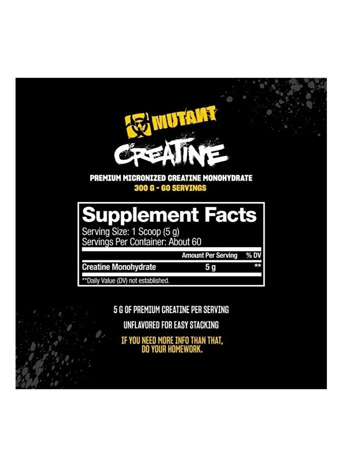 MUTANT Micronized Creatine monohydrate 300g unflavored - Image 2