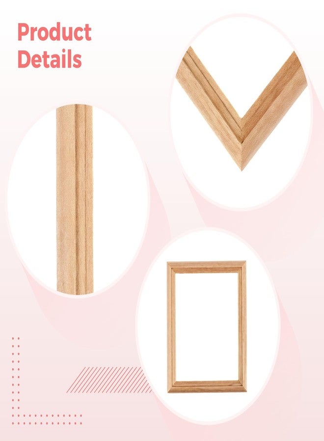 30 إطار صور مصغر، 3 إطارات صور خشبية صغيرة مقاس 2.4 بوصة للصور الصغيرة، ديكورات جدارية ومشاريع إبداعية، أثاث غير مطلي لبيوت الدمى، والحرف اليدوية، وديكور المنزل - Image 4